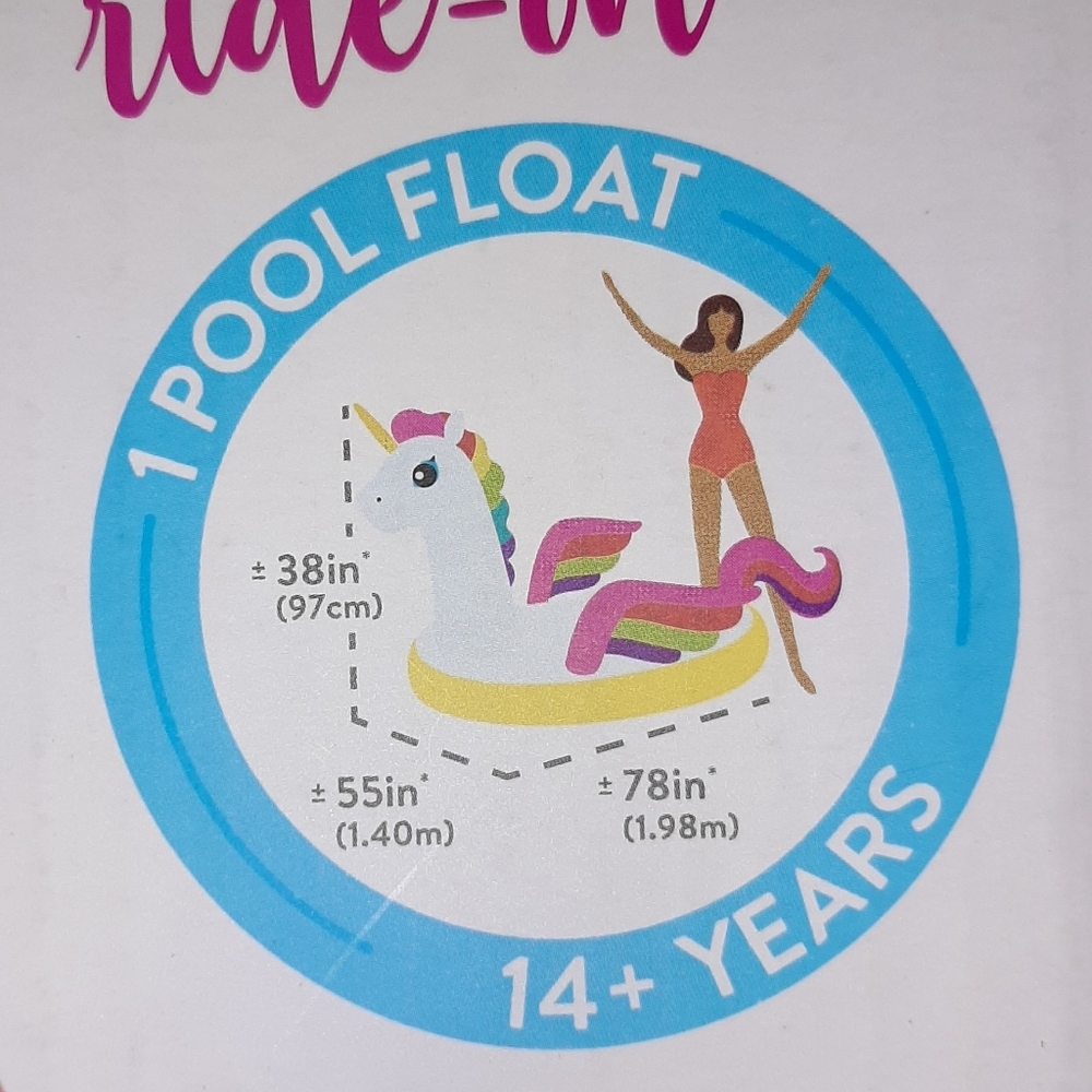UNICORN RAINBOW inflatable Ride On Float by Intex NWT - Picture 4 of 4
